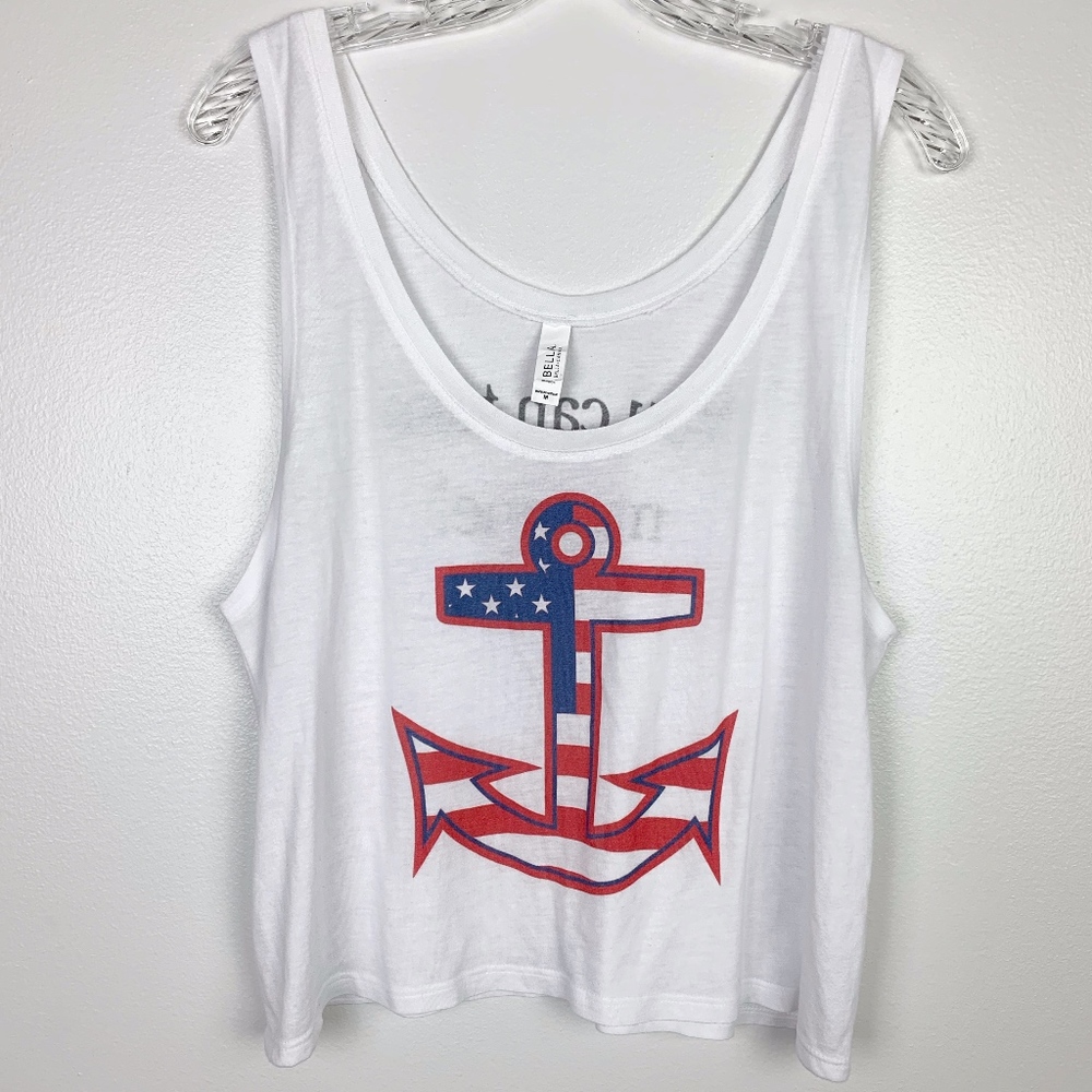 Anchor American Flag Tank Top White M